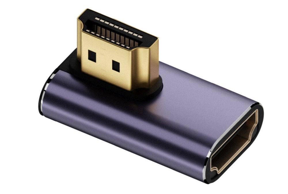 Zestaw adapterów 4SMARTS HDMI 8K górny dolny TV z uchwytem ściennym boczny standard HDMI 2.1 i rozdzielczość do 8K - adapter boczny na białym tle