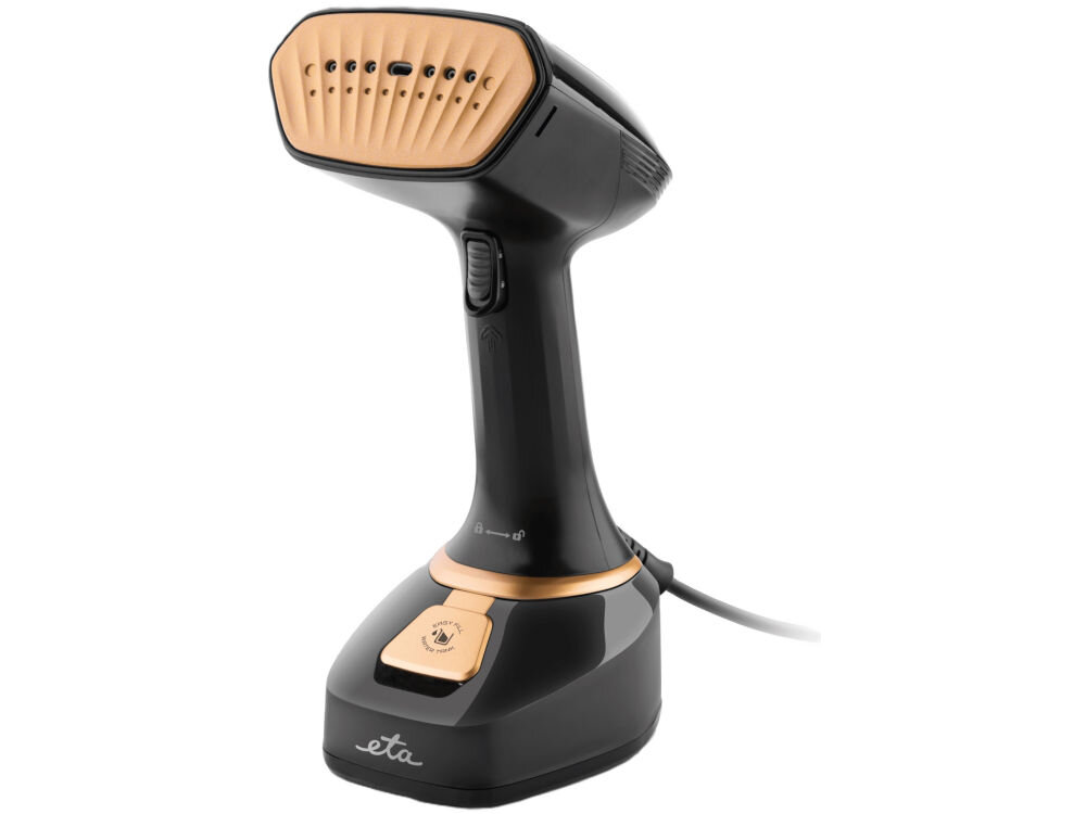 Parownica do ubrań (Steamer) ETA Stephany 327090000 mała waga długi przewód zasilający ergonomiczna rączka technologia zapobieganie osadzaniu kamienia konserwacja urzadzenia automatyczne wyłączenie