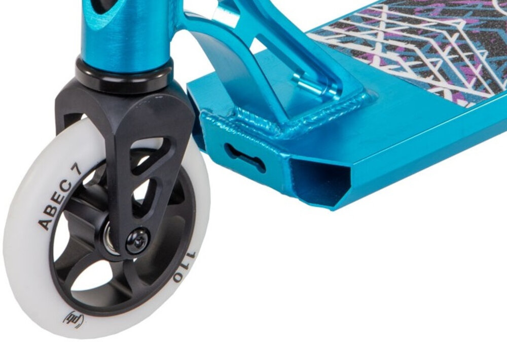 Hulajnoga wyczynowa PB Stunt Błękitny kolka z materialu PU twardosc 88A srednica 110 mm wysokiej klasy lozyska ABEC-7 odporne na tarcia