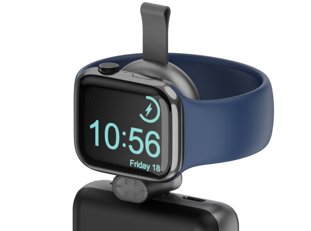 ENERGEA WatchPod 3  ładowarka podpięta pod powerbank ładujące Apple Watch