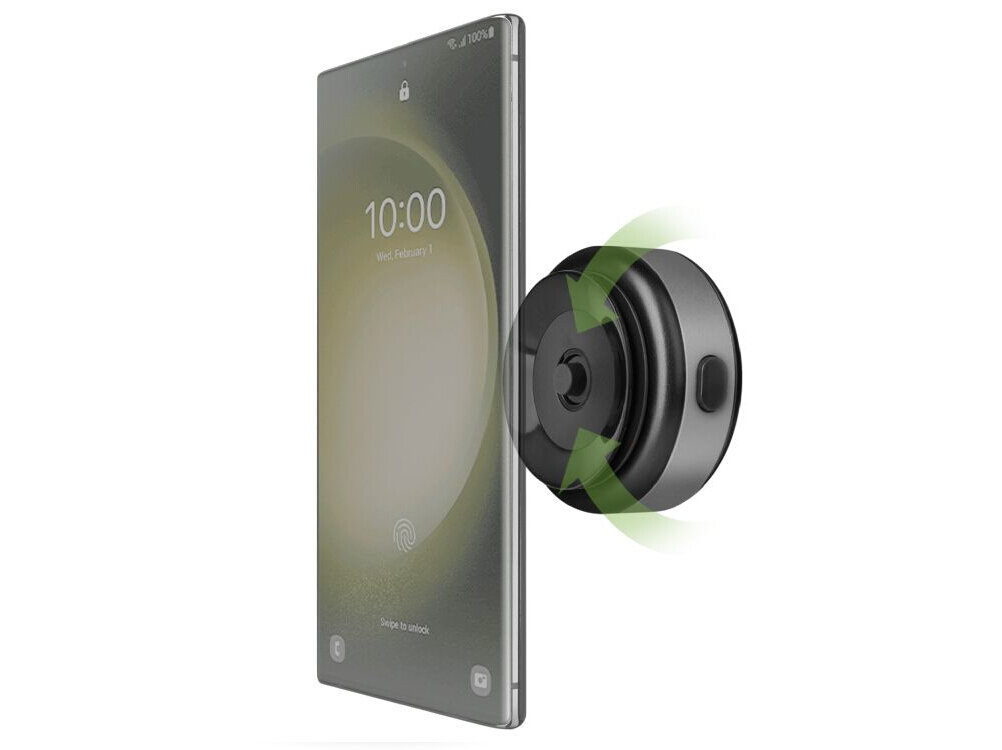 ENERGEA AirLock szybkie ładowanie bezprzewodowe do 15 W (Android) 7,5 W (iPhone) ładowarkami PD (5V 3A / 9V 2.22A) kabel USB-C/USB-C - uchwyt ze smartfonem