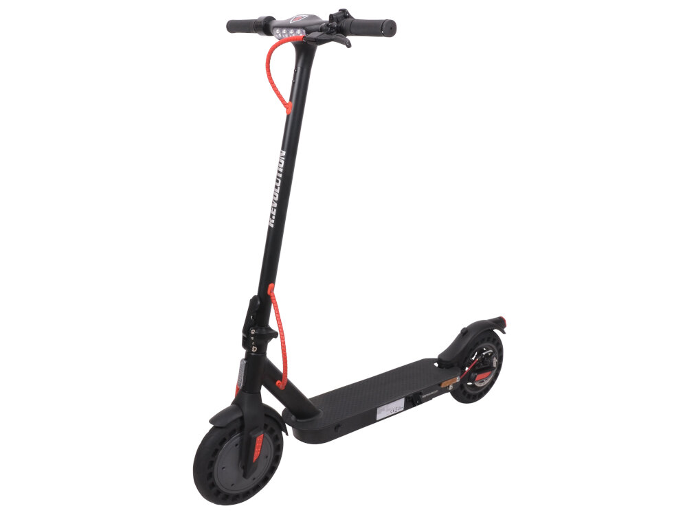 Hulajnoga elektryczna R.EVOLUTION R-EV42112 Czarny tylny amortyzator absorbuje wstrzasy i nierownosci terenu plynna komfortowa jazda