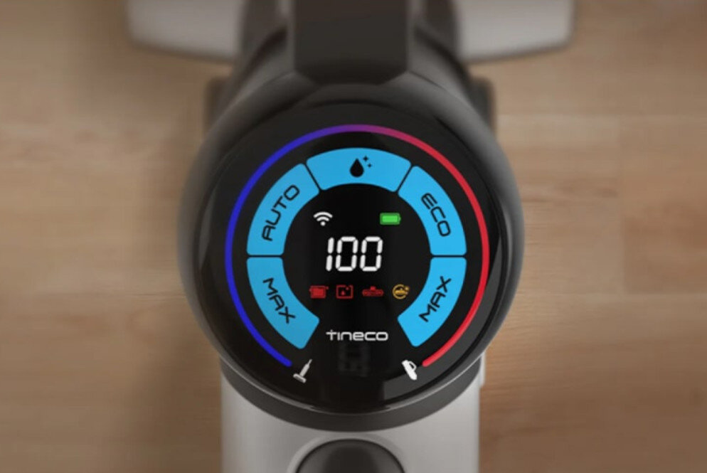 Odkurzacz TINECO Floor One Switch S6 Pet FW301400FR Inteligentny Wyświetlacz LED informacje poziom naładowania baterii przypomnienie czyszczenie raporty