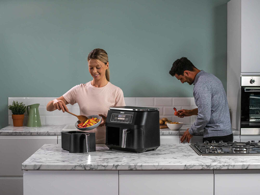 Frytkownica beztluszczowa NINJA Foodi AF300EU Air Fryer z podwojnym koszem pojemnosc 3,8 l latwe czyszczenie powloak z ceramiki