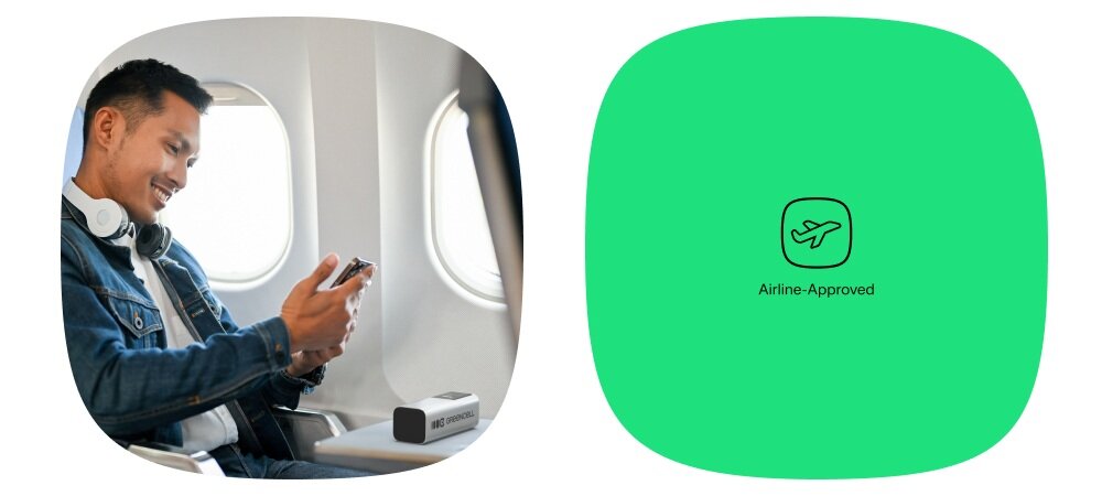 GREENCELL PowerPlay Ultra 140 W spełnia międzynarodowe normy bezpieczeństwa dla transportu lotniczego - powerbank w samolocie