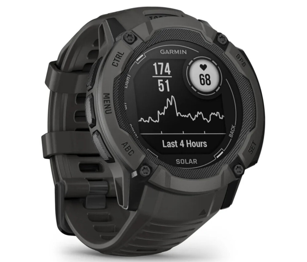 Zegarek sportowy GARMIN <span>Instinct 2X Solar</span> ekran bateria czujniki zdrowie sport pasek ładowanie pojemność rozdzielczość łączność sterowanie krew puls rozmowy smartfon aplikacja 