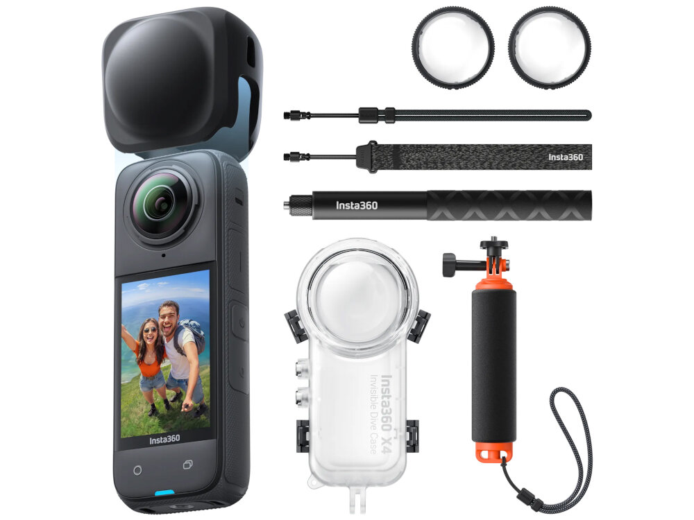 Kamera sportowa INSTA360 X4 - zestaw elementy wyposazenia