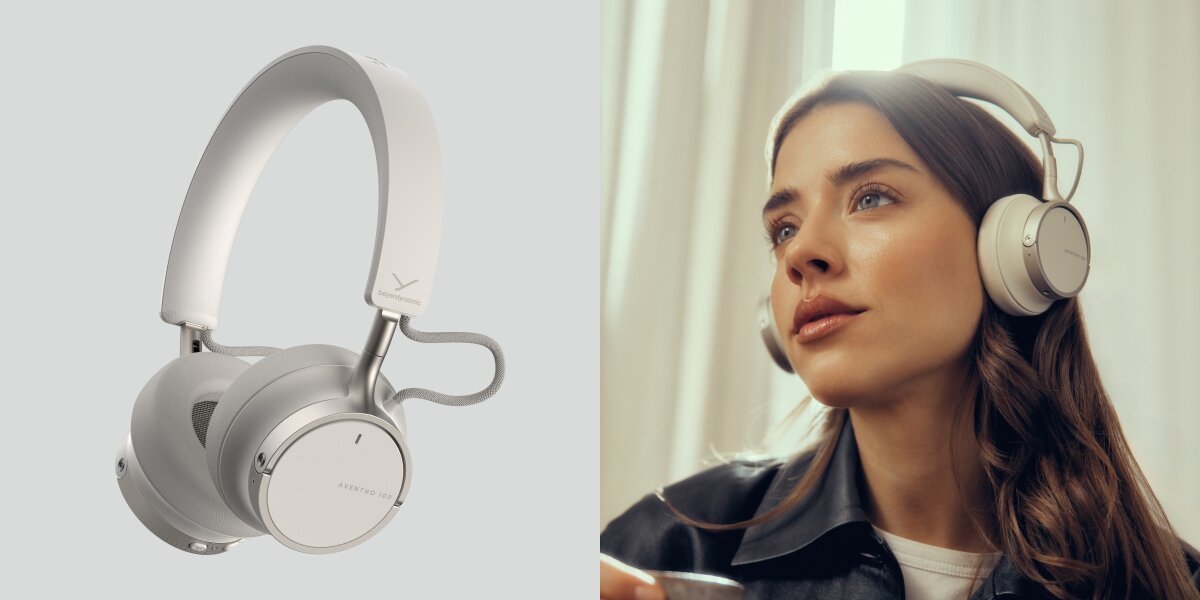 Pełna kontrola odsłuchu, aktywna redukcja szumów, redukcja hałasu, osoba siedząca na murku nad wodą z założonymi słuchawkami