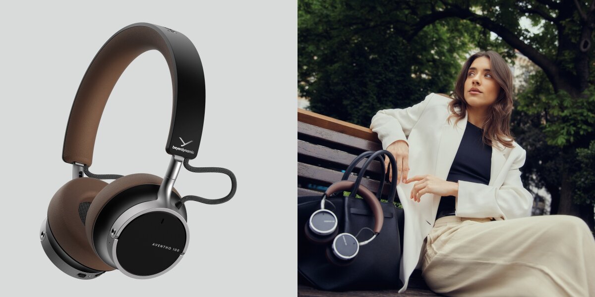 Pełna kontrola odsłuchu, aktywna redukcja szumów, redukcja hałasu, osoba siedząca na murku nad wodą z założonymi słuchawkami