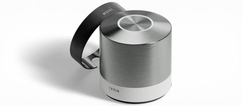 Zamek NUKI Smart Lock Ultra, stal, nagroda, design, elegancja, Srebrna, cylindryczna blokada do drzwi.