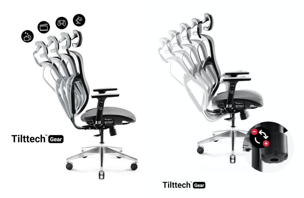 Fotel DIABLO CHAIRS V-Basic Czarno-szary funkcjonalność wygoda kolory