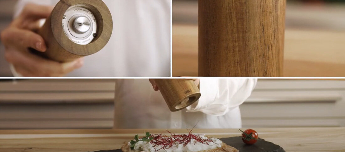 Młynek do przypraw ADHOC Acacia Wydajne Żarna ceramiczne CeraCut® wysoka jakość mielenie zapach smak wydajność