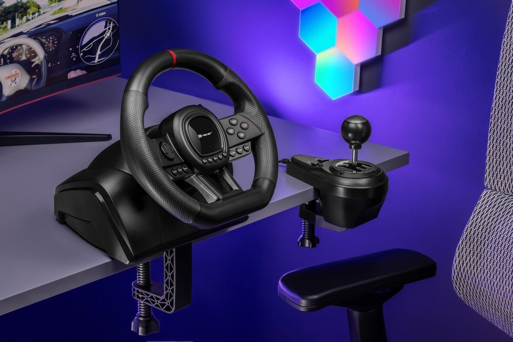 Kierownica TRACER SimRacer MANUAL GEARBOX 6 in 1 (PC-PS4-PS3-Xone-X360-SWITCH)    opis