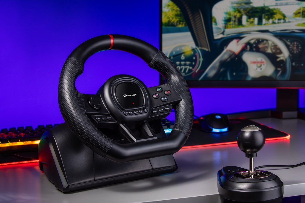 Kierownica TRACER SimRacer MANUAL GEARBOX 6 in 1 (PC-PS4-PS3-Xone-X360-SWITCH)  funkcje