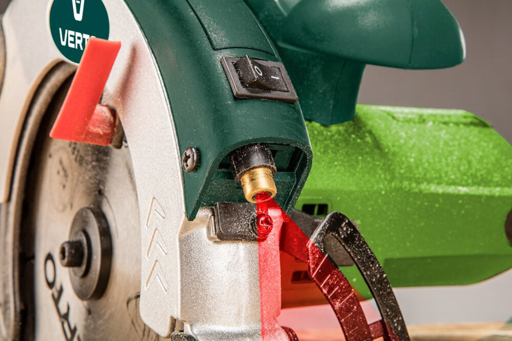 Pilarka tarczowa VERTO 52G682 wysokiej klasy pilarka tarczowa uniwersalna tarcza do cięcia regulacja kąta i głębokość cięcia bez użycia narzędzi