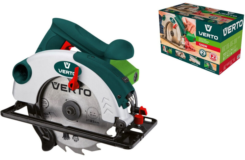Pilarka tarczowa VERTO 52G684 wysokiej klasy urządzenie wysokiej klasy urządzenie do profesjonalnych i amatorskich prac remontowych funkcjonalny sprzęt silnik o wysokiej mocy technologicznie zaawansowany do cięcia wszelkiego typu drewna
