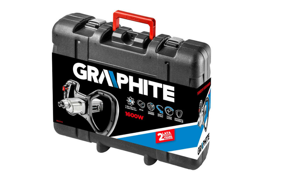 GRAPHITE-58G784 rękojeść wygodna bezpieczna praca mieszarka blokada europejskie standardy certyfikat walizka