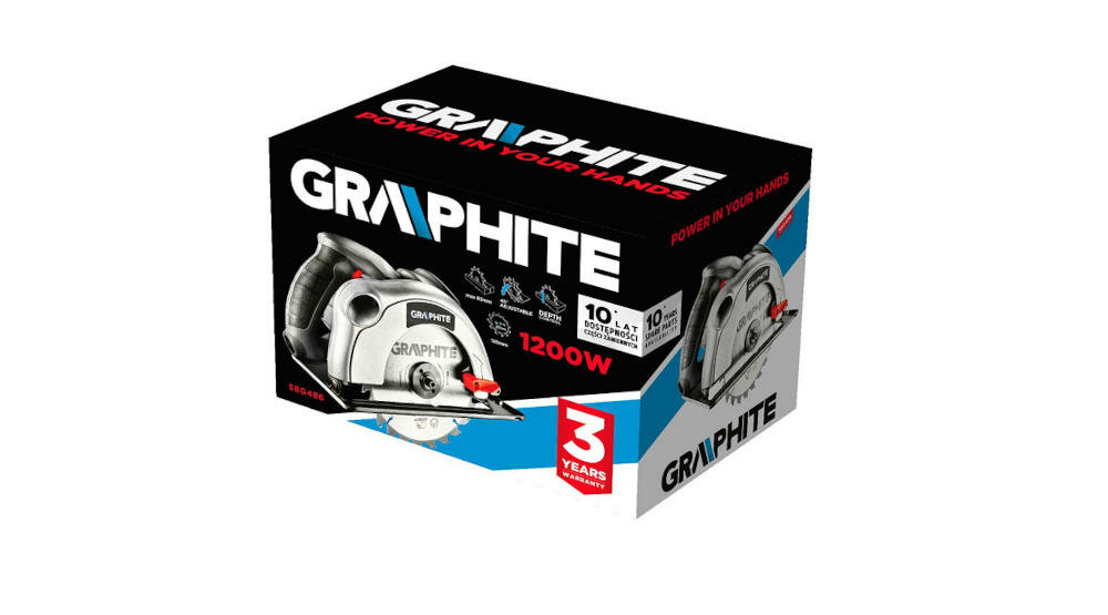GRAPHITE-58G486 zestaw pilarka tarczowa urządzenie instrukcja karta gwarancyjna