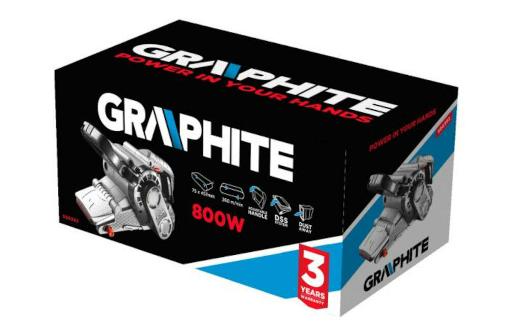 GRAPHITE-59G392 szlifierka urządzenie worek pył pas ścierny instrukcja karta gwarancyjna