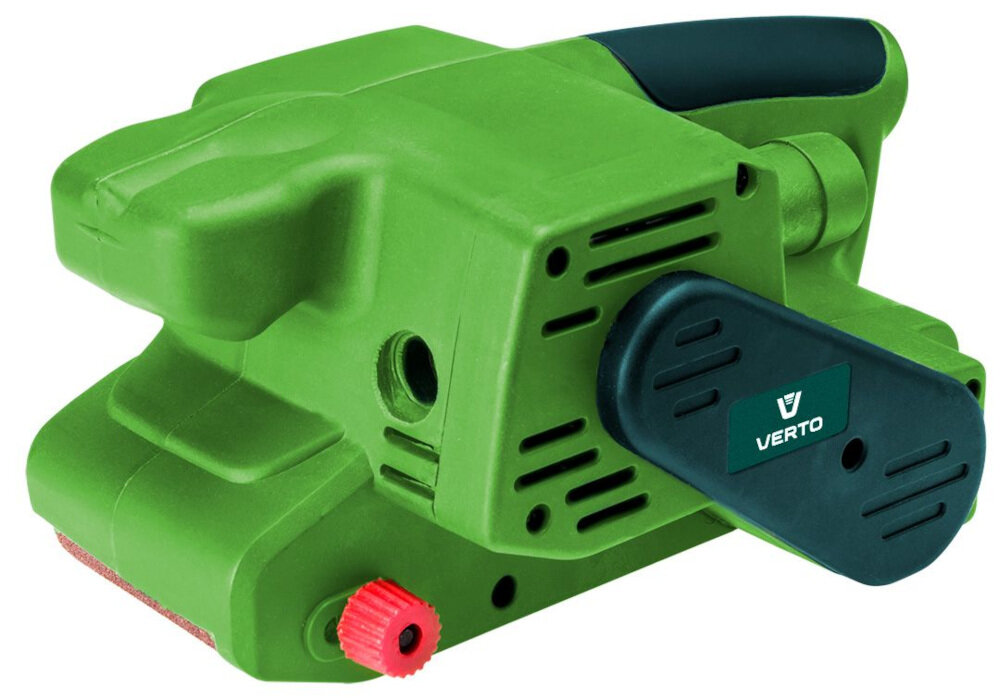 Szlifierka taśmowa VERTO 51G707 silnik moc 730 W maksymalna prędkość do 260 m/min do prac o małym i średnim natężeniu