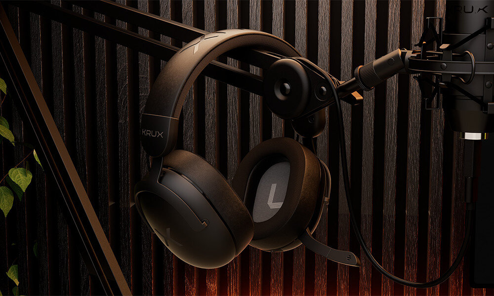 Słuchawki KRUX Crave Pro Wireless - dzwiek, jakosc, wykonanie, sluchawki wiszace na stojaku