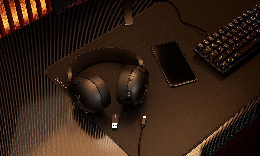 Słuchawki KRUX Crave Pro Wireless sluchawki na biurku, kabel, dongle, kompatybilnosc