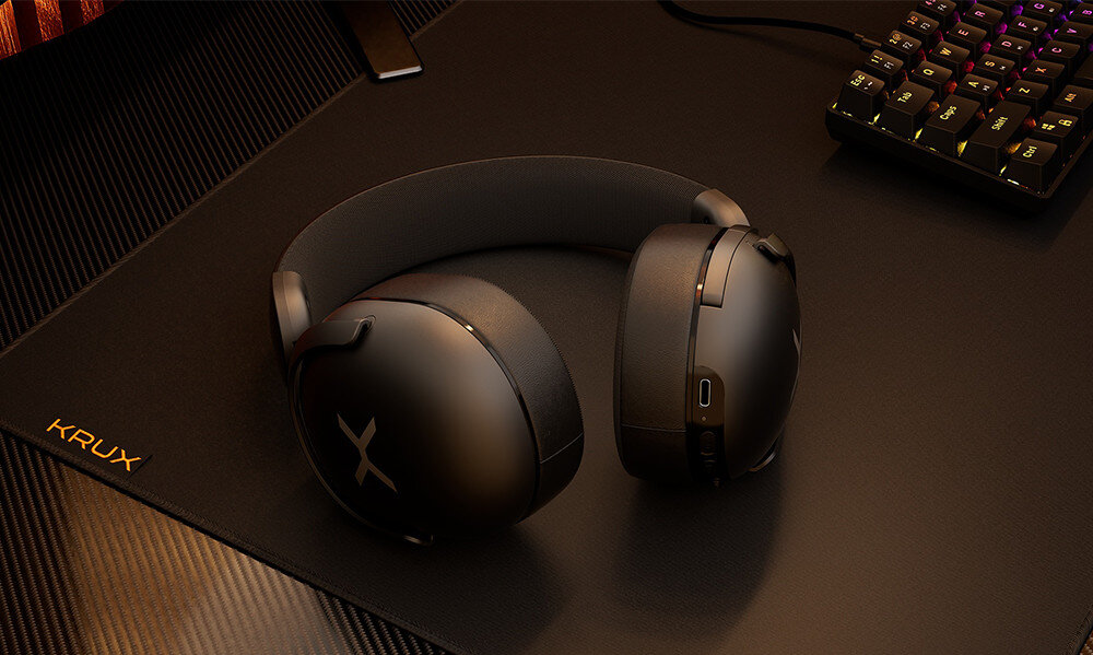 Słuchawki KRUX Crave Pro Wireless - akumulator, czas pracy, czas dzialania, sluchawki na blacie 