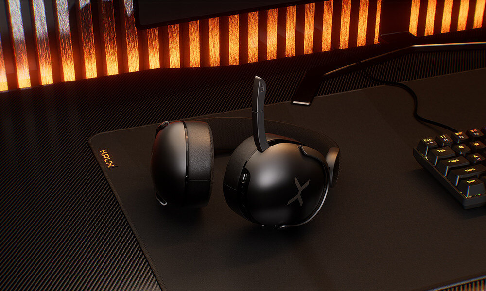 Słuchawki KRUX Crave Pro Wireless - kontrola, sluchawki, tryb, polaczenia, sterowanie, tryb, sluchawki na biurku