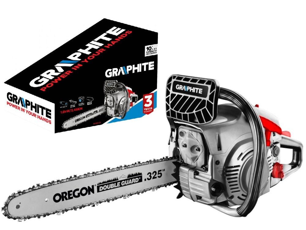 Piła spalinowa GRAPHITE 58G943 do cięcia gałęzi i średniej wielkości pni wysokiej jakości podzespoły mocny silnik długa żywotność efektywność cięcia wysokiej jakości sprzęt ogrodniczy