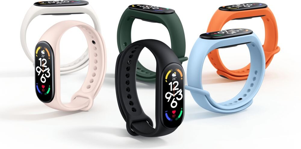 Smartband XIAOMI Mi Band 7 ekran bateria czujniki zdrowie sport pasek ładowanie pojemność rozdzielczość łączność sterowanie krew puls rozmowy smartfon aplikacja