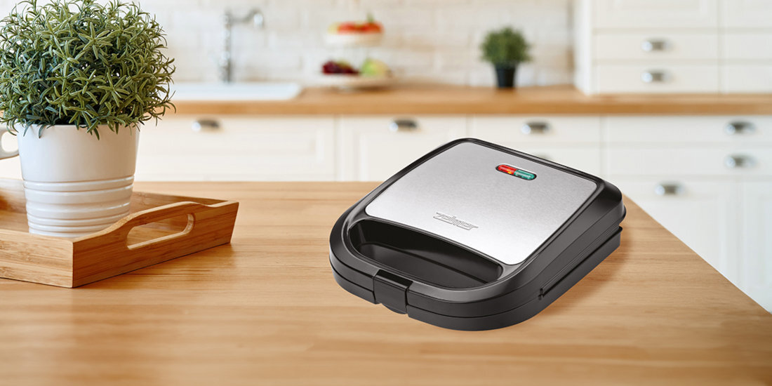 Opiekacz ZELMER ZSM7710 Wskaźnik gotowości przygotowywanie kanapki zielona kontrolka sygnalizacja posiłek