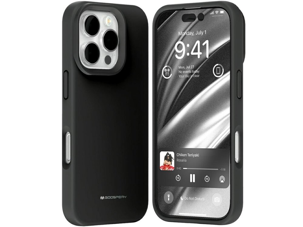 Etui MERCURY Pure MagSafe Silicone
                etui od tyłu na białym tle 
                silikon chroni urządzenie pierścień MagSafe smukły profil podniesione krawędzie dokładne wycięcia