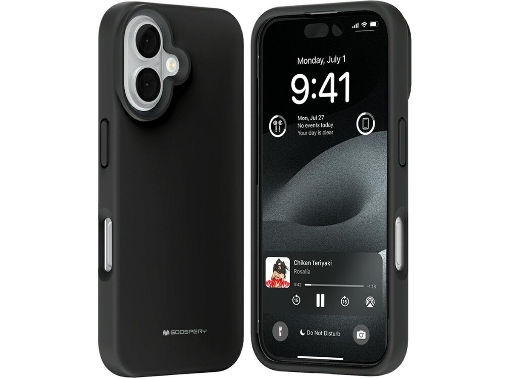 Etui MERCURY Pure MagSafe Silicone
                etui od tyłu na białym tle 
                silikon chroni urządzenie pierścień MagSafe smukły profil podniesione krawędzie dokładne wycięcia