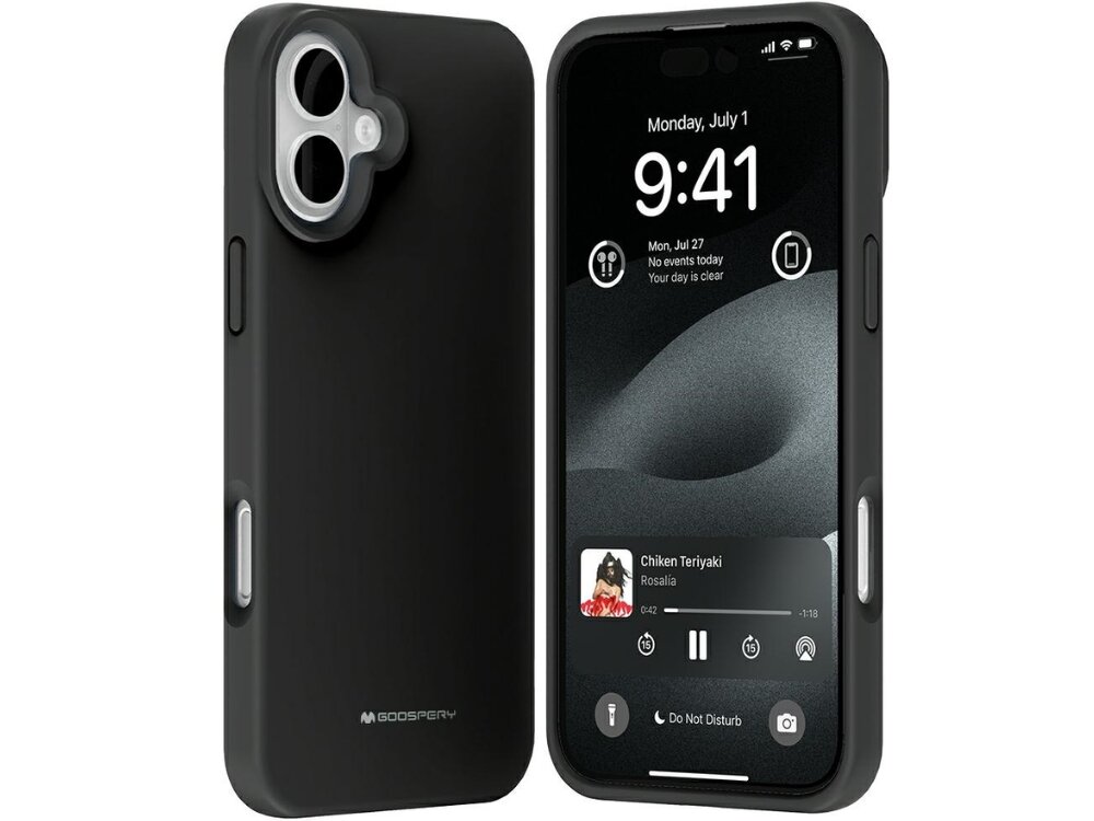 Etui MERCURY Pure MagSafe Silicone
                etui od tyłu na białym tle 
                silikon chroni urządzenie pierścień MagSafe smukły profil podniesione krawędzie dokładne wycięcia