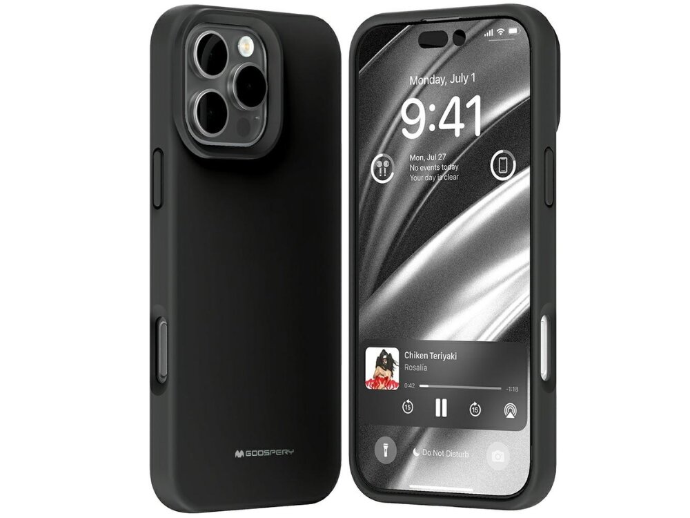 Etui MERCURY Pure MagSafe Silicone
                etui od tyłu na białym tle 
                silikon chroni urządzenie pierścień MagSafe smukły profil podniesione krawędzie dokładne wycięcia