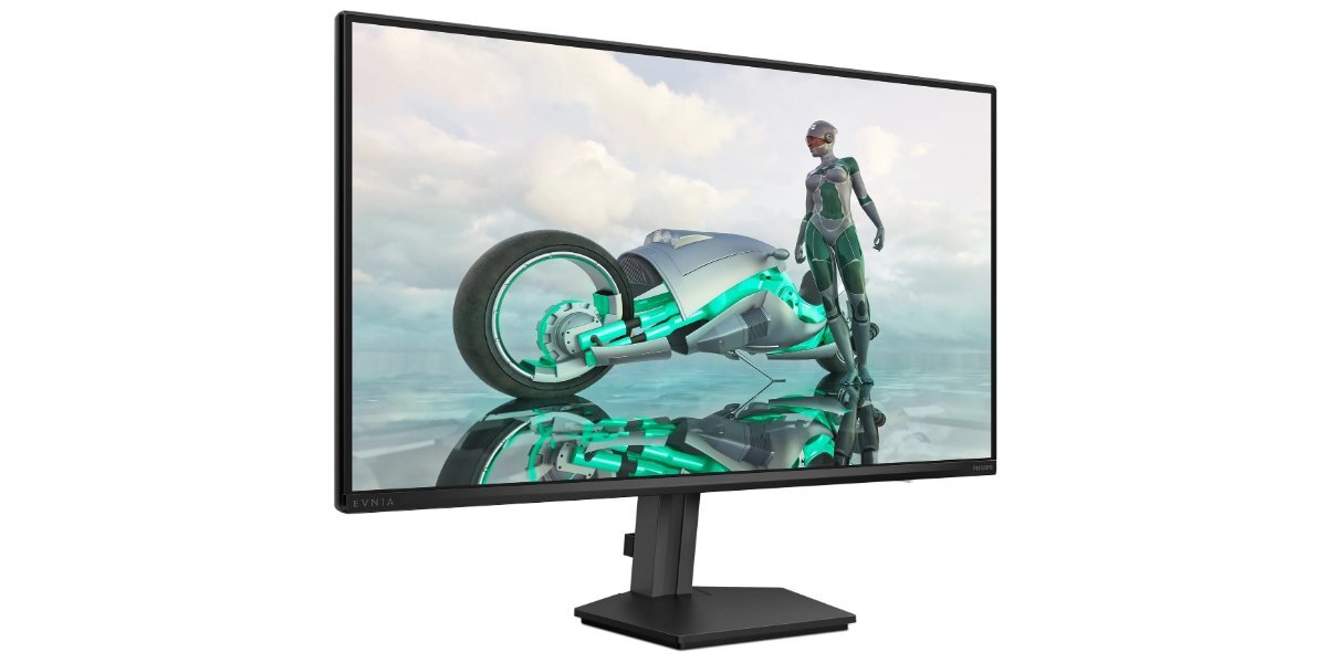 Monitor PHILIPS 27M2N3200NF na białym tle - zdjęcie z boku.
