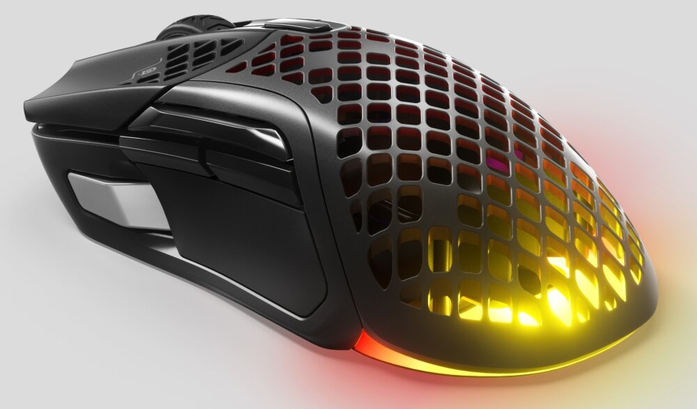 Mysz STEELSERIES Aerox 5 prędkość światła lekka mysz programowalne przyciski ochrona aqua rewolucja kontrola PTFE  RGB kabel chwyt komfort bluetooth