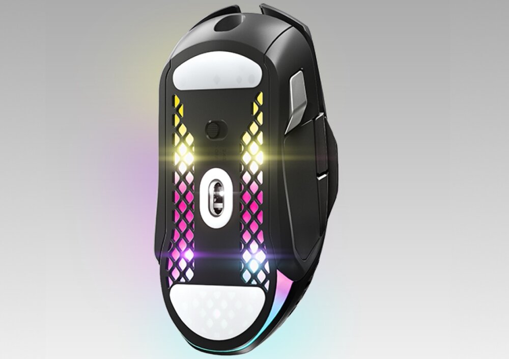 Mysz STEELSERIES Aerox 5 prędkość światła lekka mysz programowalne przyciski ochrona aqua rewolucja kontrola PTFE  RGB kabel chwyt komfort bluetooth