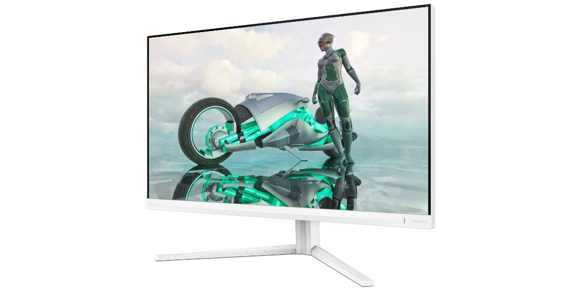 Monitor PHILIPS 27M2N3501PA na białym tle - zdjęcie z boku.