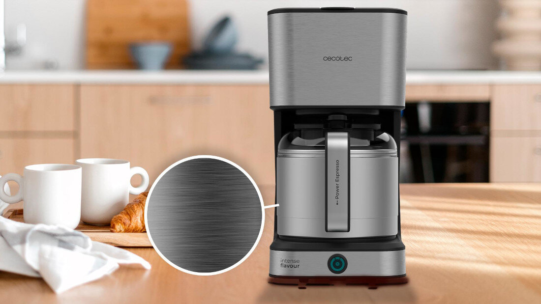Ekspres CECOTEC Coffee 66 Drop & Thermo time wygląd design tło prezentacja wizualizacja Kawa zawsze, gdy potrzebujesz