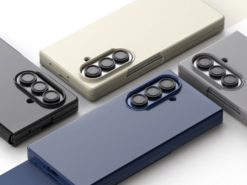 Etui ARAREE Aero Flex do Samsung Galaxy Z Fold 7 Granatowy pokazanie różnych wariantów kolorystycznych etui białe tło ochrona zawiasu TPU i poliwęglan