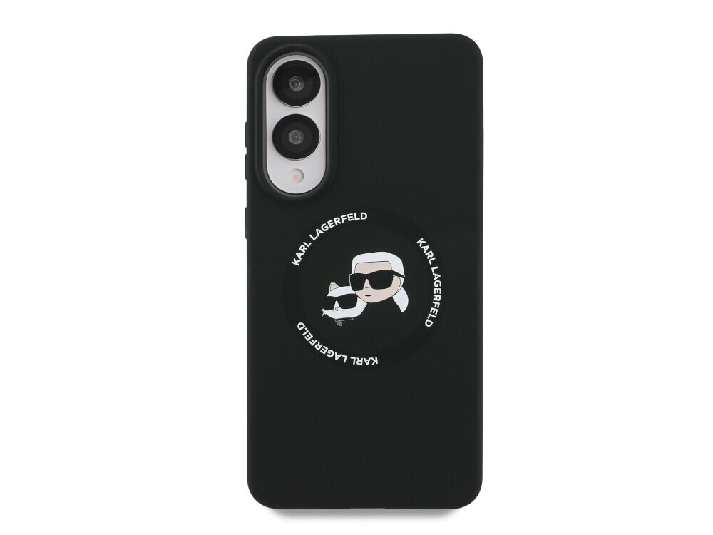 Karl Lagerfeld Silicone Double Heads And Circle MagSafe design Karl i Choupette silikonowe etui Galaxy S25 Edge