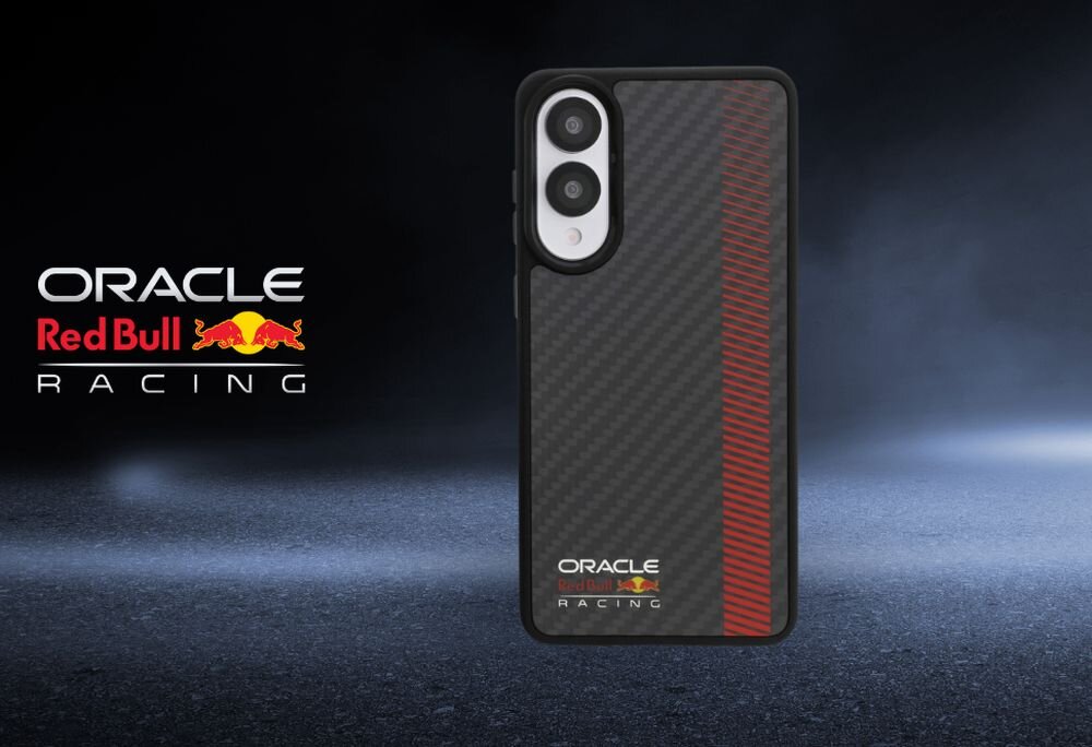 Red Bull Real Carbon Fiber Powerbar MagSafe etui karbonowe z czerwonymi liniami Galaxy S25 Edge