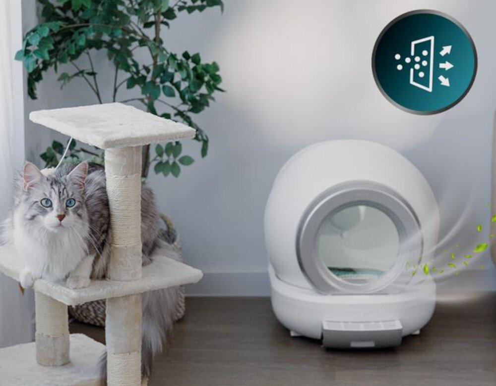 Kuweta dla kota CECOTEC Pumba 7000 CleanKitty Compact Connected Skuteczna redukcja zapachów Potrójny system dezodoryzacji z filtrem węglowym 