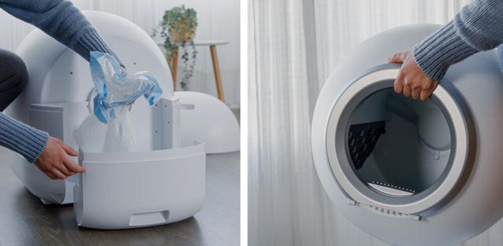 Kuweta dla kota CECOTEC Pumba 7000 CleanKitty Compact Connected Rzadkie opróżnianie zbiornik pojemność użytkowanie czas