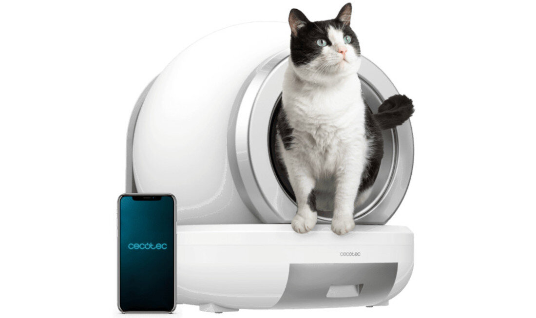 Kuweta dla kota CECOTEC Pumba 7000 CleanKitty Compact Connected Kontrola wagi kota Wbudowany czujnik wagi kondycja zdrowie