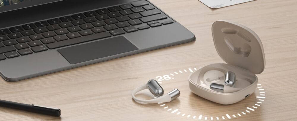 SkyBuds AI 28 godzin pracy bluetooth 5.4 długa żywotność baterii etui zasilające