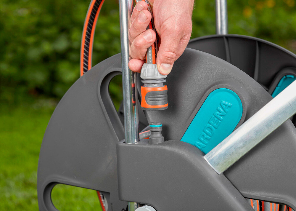 Wózek na wąż GARDENA CleverRoll L Easy Zestaw 18522-20 system ochrony woda nie bedzie wyciekac ochrona przed mrozem Frost Proof korzystanie przez caly rok niezawdnosc trwalosc