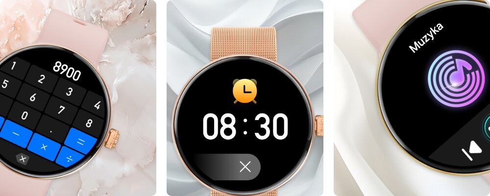 Smartwatch forever Forevive 5 SB-365 Różowo-złoty + bransoletka Verona kompatybilnosc system ios android smart wake up budzik aktualna prognoza pogody