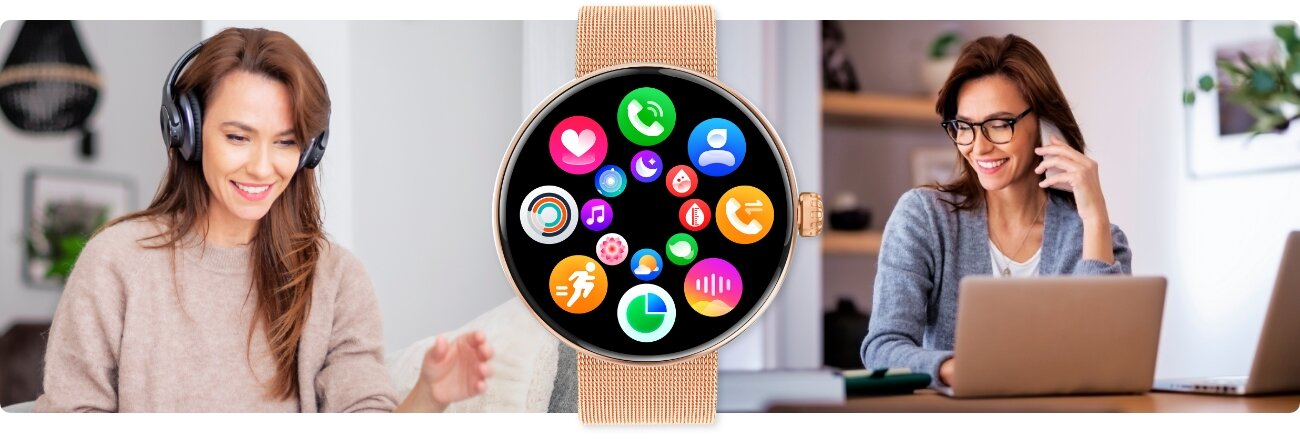 Smartwatch forever Forevive 5 SB-365 Różowo-złoty + bransoletka Verona niezawodnosc sila styl odpornosc ip68